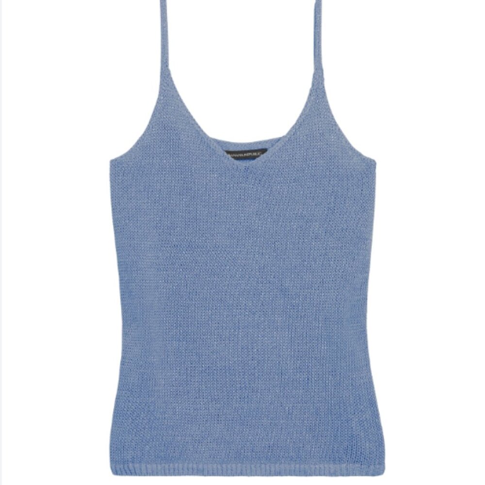 Banana Republic Heritage Linen Sweater Tank Coastal Blue Sz S NWT